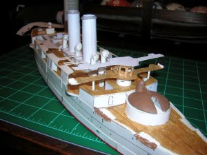 painted turrets and installed stacks.JPG